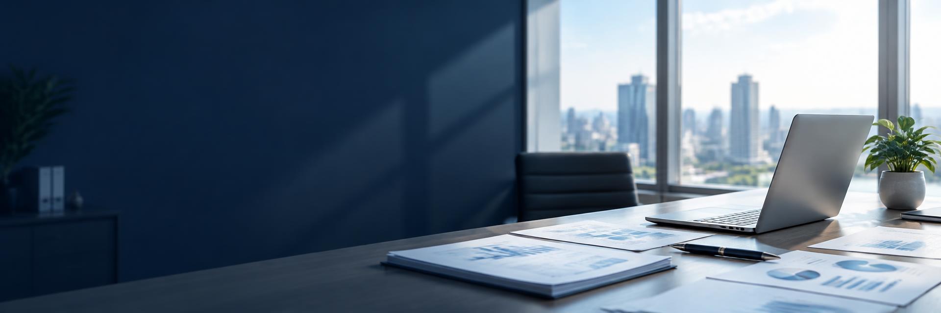 Laptop and quality reports on an office desk